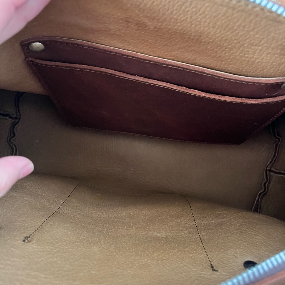 Love 41 Women's Dark Brown Leather Satchel - Picture 6 of 11